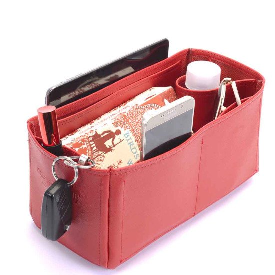 Graceful PM Vegan Leather Handbag Organizer in Cherry Red Color Graceful PM Vegan Leather Handbag Organizer in Cherry Red Color