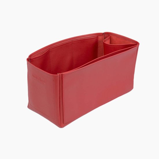 Birkin 40 Vegan Leather Handbag Organizer in Cherry Red Color