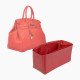 Birkin 40 Vegan Leather Handbag Organizer in Cherry Red Color