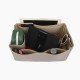 Cuy. Classic Leather Totes Vegan Leather Bag Organizer in Dark Beige Color