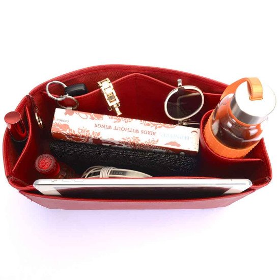 Kelly 35 Vegan Leather Handbag Organizer in Cherry Red Color