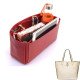 Tessie Tote Vegan Leather Handbag Organizer in Cherry Red Color