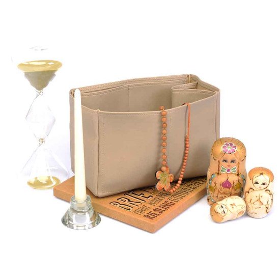 Le Pliage Small Handbag and Cuir Small Vegan Leather Handbag Organizer in Dark Beige Color Le Pliage Small Handbag and Cuir Small Vegan Leather Handbag Organizer in Dark Beige Color