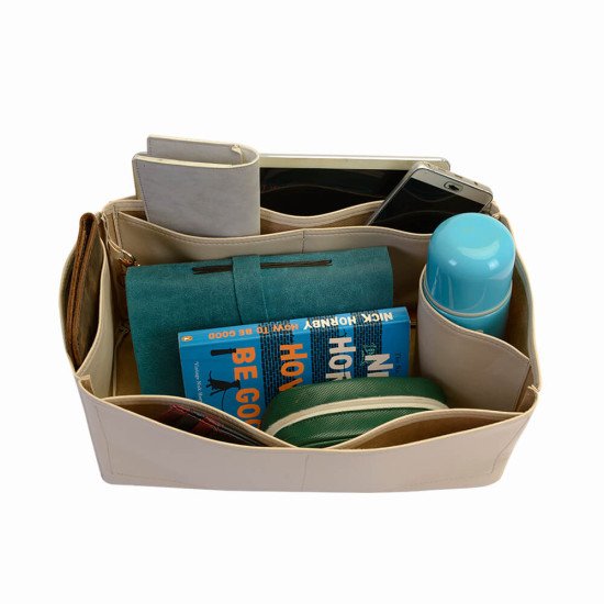 Garden Party 36 Vegan Leather Handbag Organizer in Ecru Color