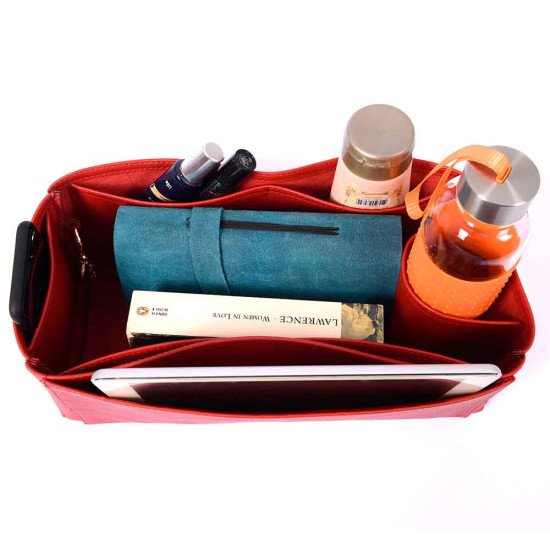 Graceful MM Vegan Leather Handbag Organizer in Cherry Red Color Graceful MM Vegan Leather Handbag Organizer in Cherry Red Color