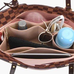 Jersey Vegan Leather Bag Organizer in Blush Pink Color Jersey Vegan Leather Bag Organizer in Blush Pink Color