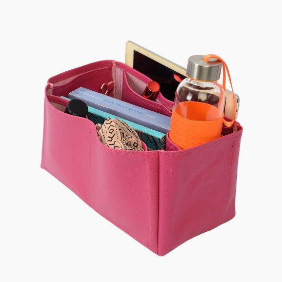 Jersey Vegan Leather Bag Organizer in Fuschia Color