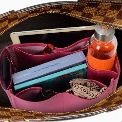 Jersey Vegan Leather Bag Organizer in Fuschia Color Jersey Vegan Leather Bag Organizer in Fuschia Color