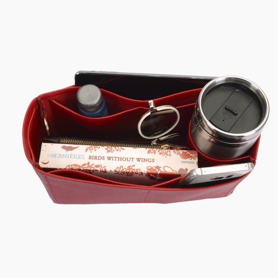 Jypsiere 28 Vegan Leather Handbag Organizer in Cherry Red Color