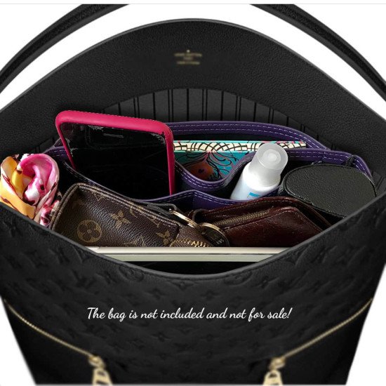 Melie Vegan Leather Handbag Organizer in Aubergine Color