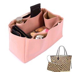 Neverfull GM Vegan Leather Handbag Organizer in Blush Pink Color Neverfull GM Vegan Leather Handbag Organizer in Blush Pink Color