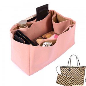 Neverfull GM Vegan Leather Handbag Organizer in Blush Pink Color