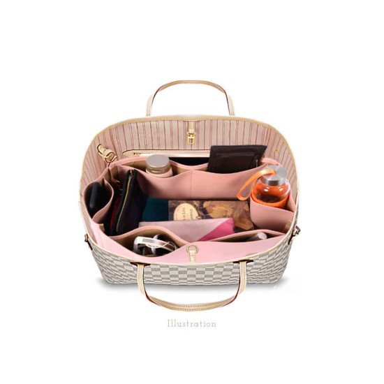 Neverfull GM Vegan Leather Handbag Organizer in Blush Pink Color Neverfull GM Vegan Leather Handbag Organizer in Blush Pink Color