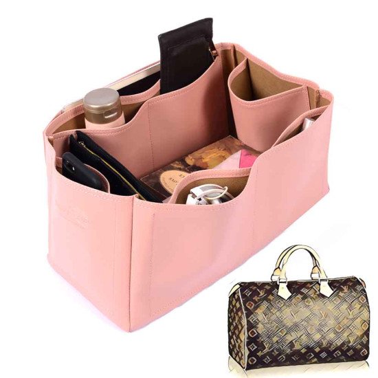 Speedy 40 Vegan Leather Handbag Organizer in Blush Pink Color