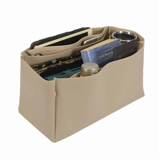 Saint Louis GM and Anjou GM Vegan Leather Handbag Organizer in Dark Beige Color