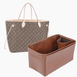 Neverfull MM Vegan Leather Handbag Organizer in Brown Color Neverfull MM Vegan Leather Handbag Organizer in Brown Color