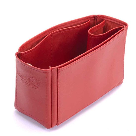 Neverfull PM Vegan Leather Handbag Organizer in Cherry Red Color Neverfull PM Vegan Leather Handbag Organizer in Cherry Red Color