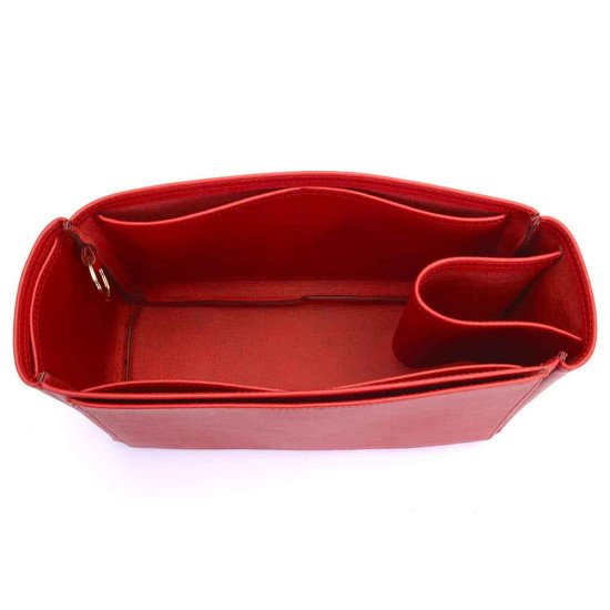 Neverfull PM Vegan Leather Handbag Organizer in Cherry Red Color Neverfull PM Vegan Leather Handbag Organizer in Cherry Red Color