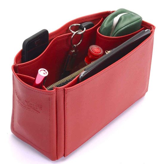 Neverfull PM Vegan Leather Handbag Organizer in Cherry Red Color Neverfull PM Vegan Leather Handbag Organizer in Cherry Red Color