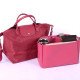 Le Pliage Large and Neo Large Vegan Leather Handbag Organizer in Fuchsia Color