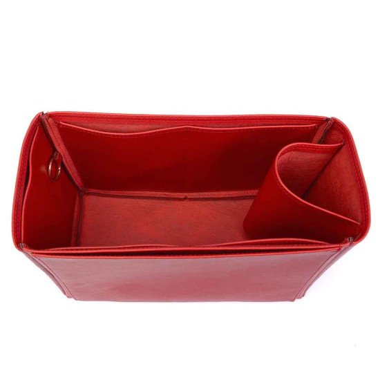Neverfull MM Vegan Leather Handbag Organizer in Cherry Red Color Neverfull MM Vegan Leather Handbag Organizer in Cherry Red Color