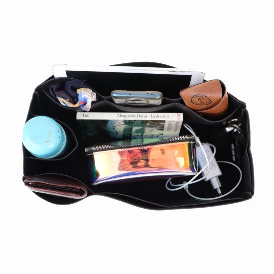OntheGo GM Vegan Leather Handbag Organizer in Black Color