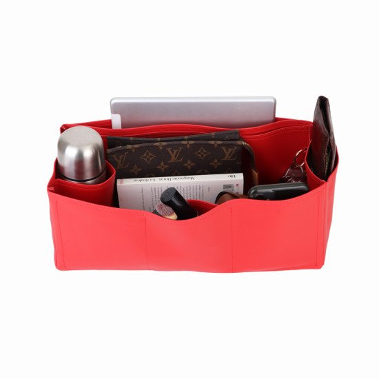 OntheGo GM Vegan Leather Handbag Organizer in Cherry Red Color