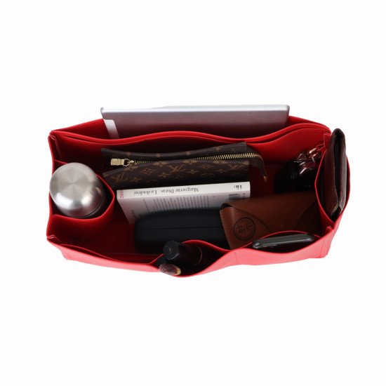 OntheGo GM Vegan Leather Handbag Organizer in Cherry Red Color