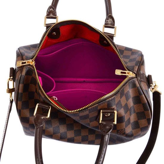 Iena MM Vegan Leather Handbag Organizer in Fuchsia Color Iena MM Vegan Leather Handbag Organizer in Fuchsia Color