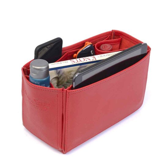 Le Pliage Small Handbag and Cuir Small Vegan Leather Handbag Organizer in Cherry Red Color Le Pliage Small Handbag and Cuir Small Vegan Leather Handbag Organizer in Cherry Red Color