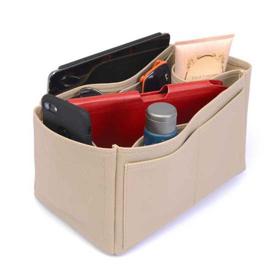 Le Pliage Small Handbag and Cuir Small Vegan Leather Handbag Organizer in Dark Beige Color Le Pliage Small Handbag and Cuir Small Vegan Leather Handbag Organizer in Dark Beige Color