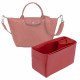 Le Pliage Small Handbag and Cuir Small Vegan Leather Handbag Organizer in Cherry Red Color