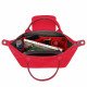 Le Pliage Small Handbag and Cuir Small Vegan Leather Handbag Organizer in Cherry Red Color