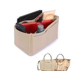 Le Pliage Small Handbag and Cuir Small Vegan Leather Handbag Organizer in Dark Beige Color Le Pliage Small Handbag and Cuir Small Vegan Leather Handbag Organizer in Dark Beige Color