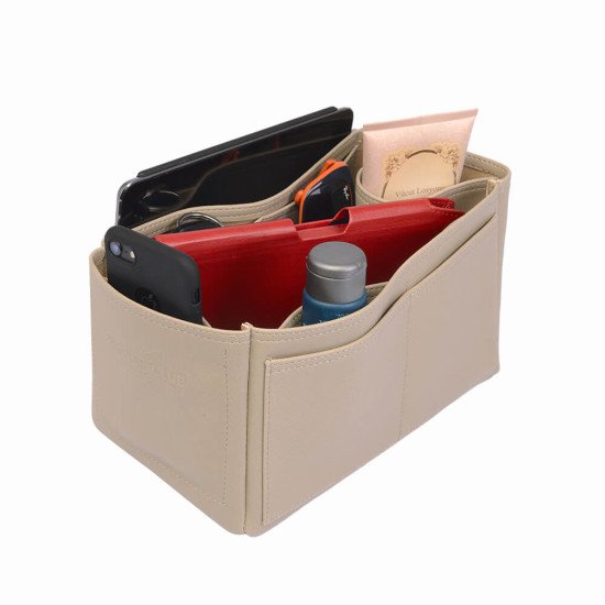 Speedy 25 Vegan Leather Handbag Organizer in Dark Beige Color