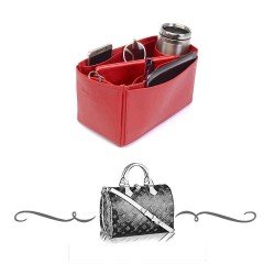 Speedy 30 Vegan Leather Handbag Organizer in Cherry Red Color Speedy 30 Vegan Leather Handbag Organizer in Cherry Red Color