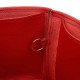 Deauville Tote Bag Vegan Leather Handbag Organizer in Cherry Red Color
