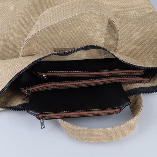 Bag in Bag Slim Organizer Inserts Set Of 3 in Vegan Leather and Black