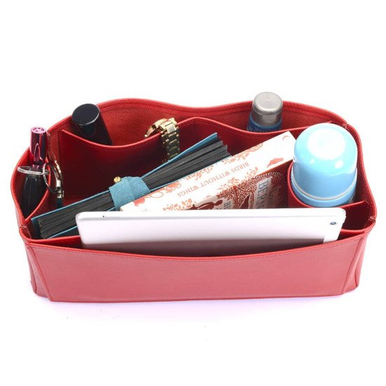 Artsy MM Vegan Leather Handbag Organizer in Cherry Red Color Artsy MM Vegan Leather Handbag Organizer in Cherry Red Color