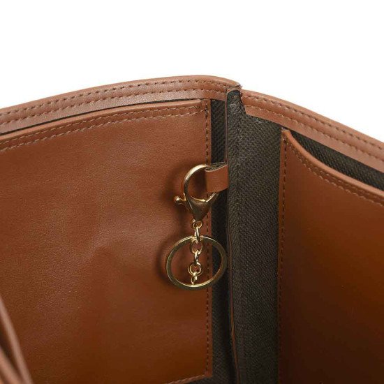 Hina MM Vegan Leather Handbag Organizer in Brown Color Hina MM Vegan Leather Handbag Organizer in Brown Color