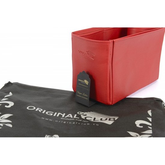 Hina MM Vegan Leather Handbag Organizer in Cherry Red Color Hina MM Vegan Leather Handbag Organizer in Cherry Red Color