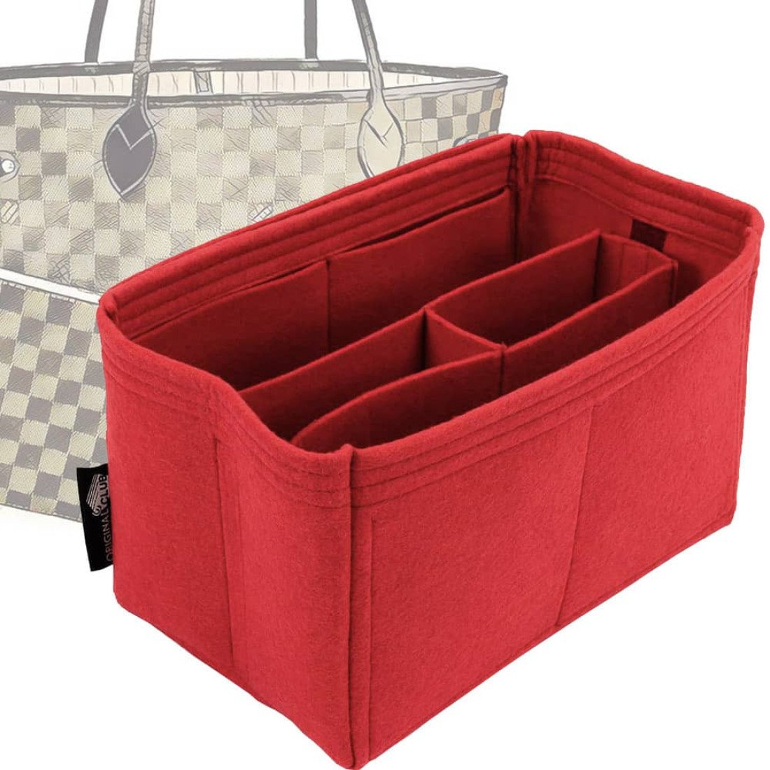 Bag and Purse Organizer with Chamber Style for Louis Vuitton Neverfull