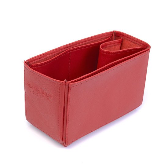 OntheGo MM Vegan Leather Handbag Organizer in Cherry Red Color OntheGo MM Vegan Leather Handbag Organizer in Cherry Red Color