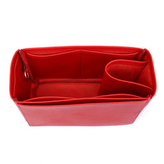 OntheGo MM Vegan Leather Handbag Organizer in Cherry Red Color OntheGo MM Vegan Leather Handbag Organizer in Cherry Red Color