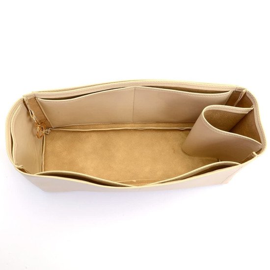 Artsy MM Vegan Leather Handbag Organizer in Ecru Color Artsy MM Vegan Leather Handbag Organizer in Ecru Color