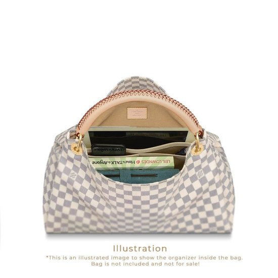 Artsy MM Vegan Leather Handbag Organizer in Ecru Color Artsy MM Vegan Leather Handbag Organizer in Ecru Color