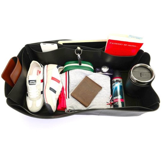 Keepall 55 Vegan Leather Handbag Organizer in Black Color Keepall 55 Vegan Leather Handbag Organizer in Black Color