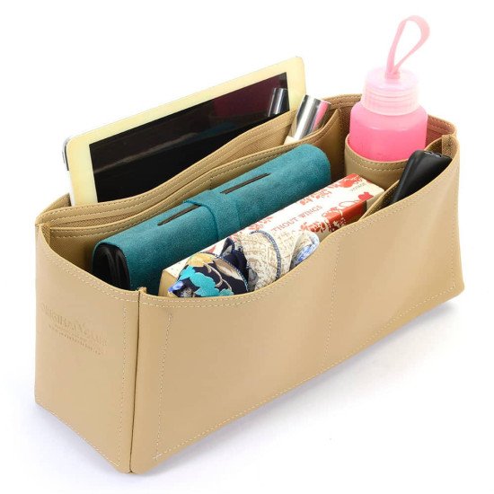 Artsy MM Vegan Leather Handbag Organizer in Dark Beige Color Artsy MM Vegan Leather Handbag Organizer in Dark Beige Color