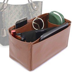Hina MM Vegan Leather Handbag Organizer in Brown Color Hina MM Vegan Leather Handbag Organizer in Brown Color