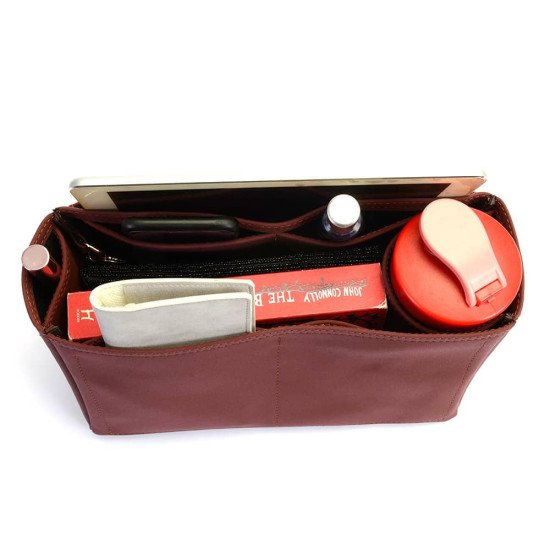 Iena MM Vegan Leather Conical Handbag Organizer in Maroon Color Iena MM Vegan Leather Conical Handbag Organizer in Maroon Color